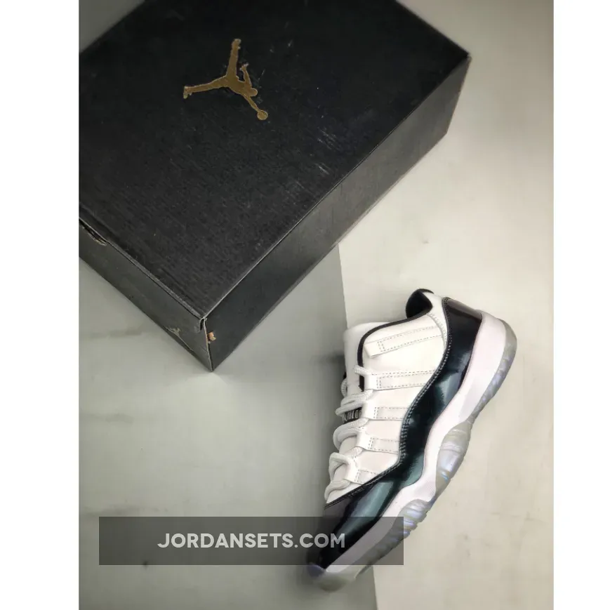 Men's Air Jordan 11 Retro Low "Easter" White/Emerald Rise-Black Men's Air Jordan 11 Retro Low "Easter" White/Emerald Rise-Black