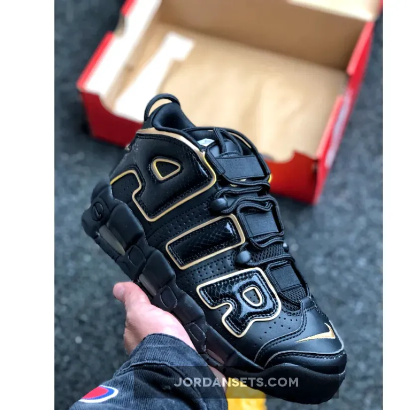 Men's Nike Air More Uptempo ’96 QS "Paris" Black Gold Snakeskin