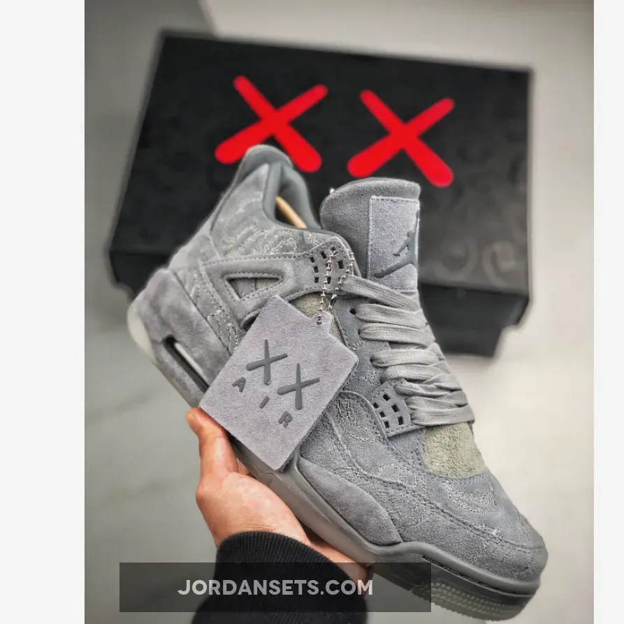 New KAWS x Air Jordan 4 Cool Grey/White