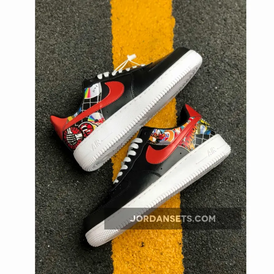 Nike Air Force 1 "China Hoop Dreams" Black/Ember Glow-White