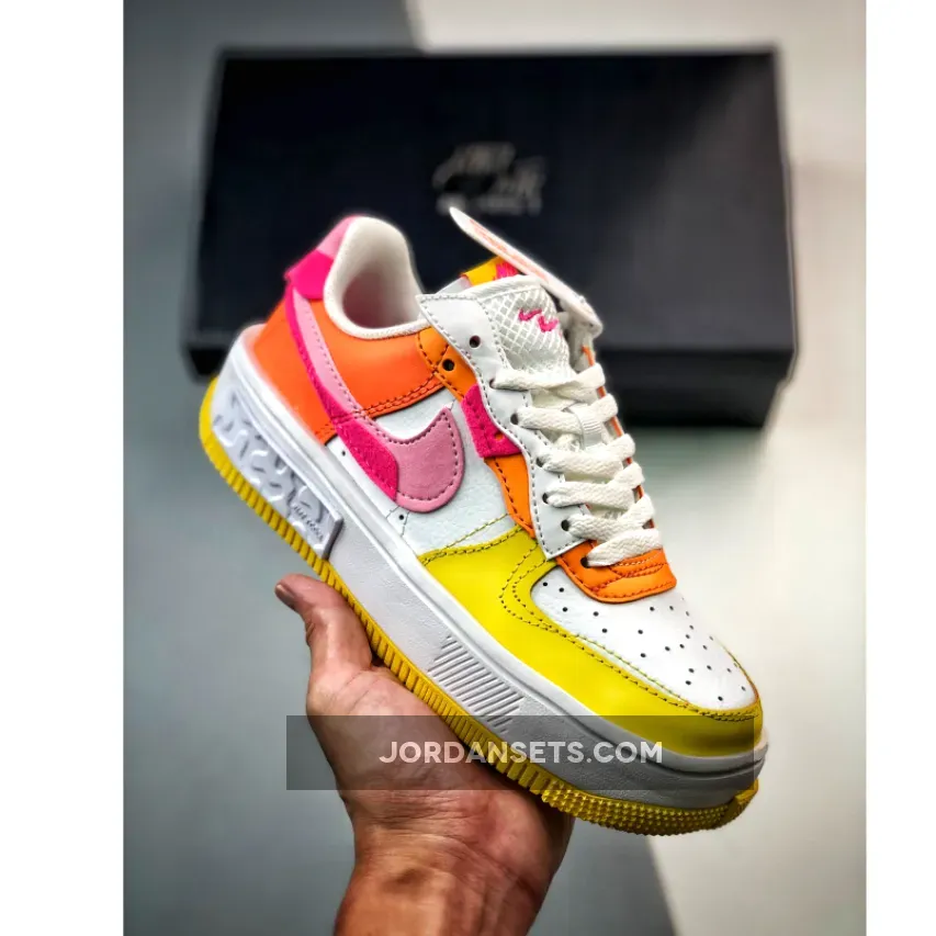 Nike Air Force 1 Fontanka Yellow Pink For Womens