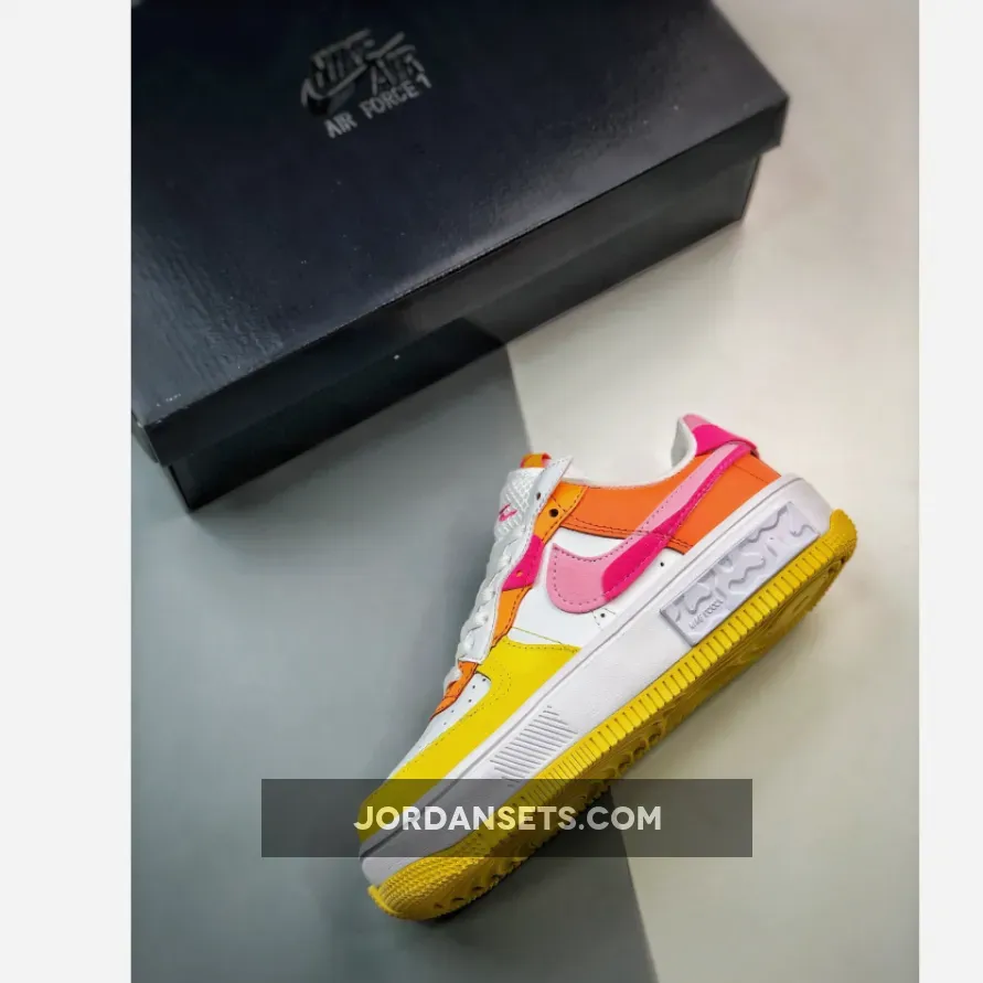 Nike Air Force 1 Fontanka Yellow Pink For Womens Nike Air Force 1 Fontanka Yellow Pink For Womens
