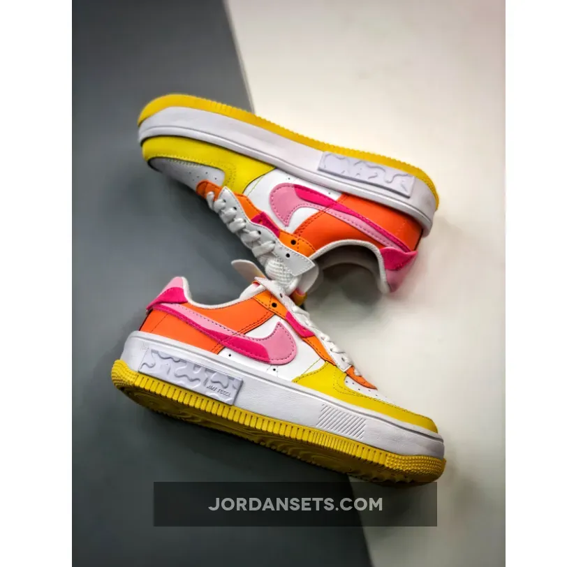 Nike Air Force 1 Fontanka Yellow Pink For Womens Nike Air Force 1 Fontanka Yellow Pink For Womens