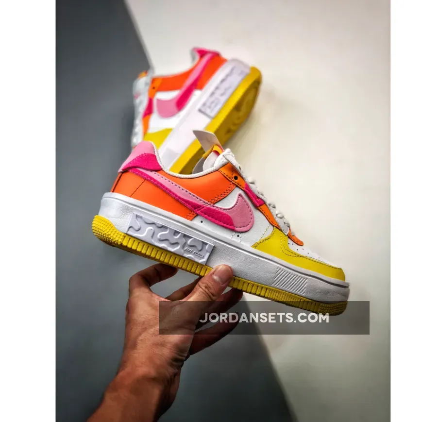 Nike Air Force 1 Fontanka Yellow Pink For Womens Nike Air Force 1 Fontanka Yellow Pink For Womens