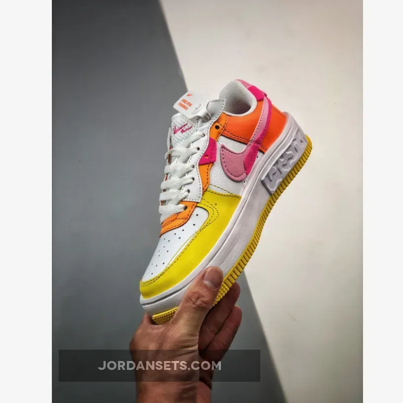 Nike Air Force 1 Fontanka Yellow Pink For Womens Nike Air Force 1 Fontanka Yellow Pink For Womens