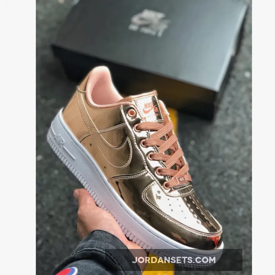 Nike Air Force 1 "Liquid Metal" Metallic Bronze/White