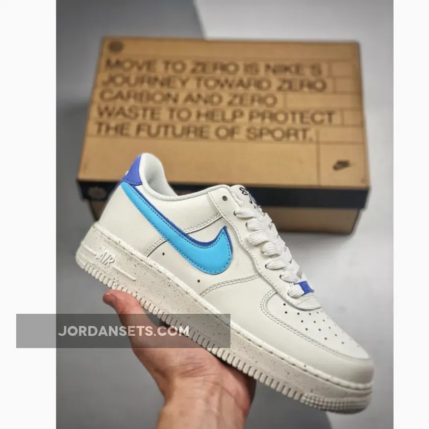 Nike Air Force 1 Low GS 82 Double Swoosh White Blue For Womens