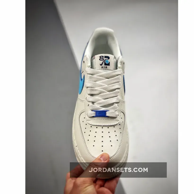 Nike Air Force 1 Low GS 82 Double Swoosh White Blue For Womens Nike Air Force 1 Low GS 82 Double Swoosh White Blue For Womens