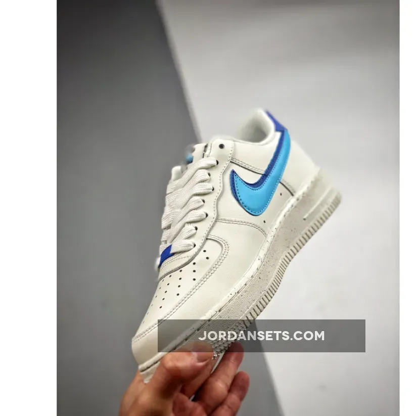 Nike Air Force 1 Low GS 82 Double Swoosh White Blue For Womens Nike Air Force 1 Low GS 82 Double Swoosh White Blue For Womens