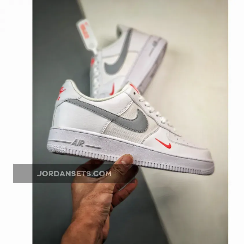 Nike Air Force 1 Low GS White Grey Crimson Nike Air Force 1 Low GS White Grey Crimson