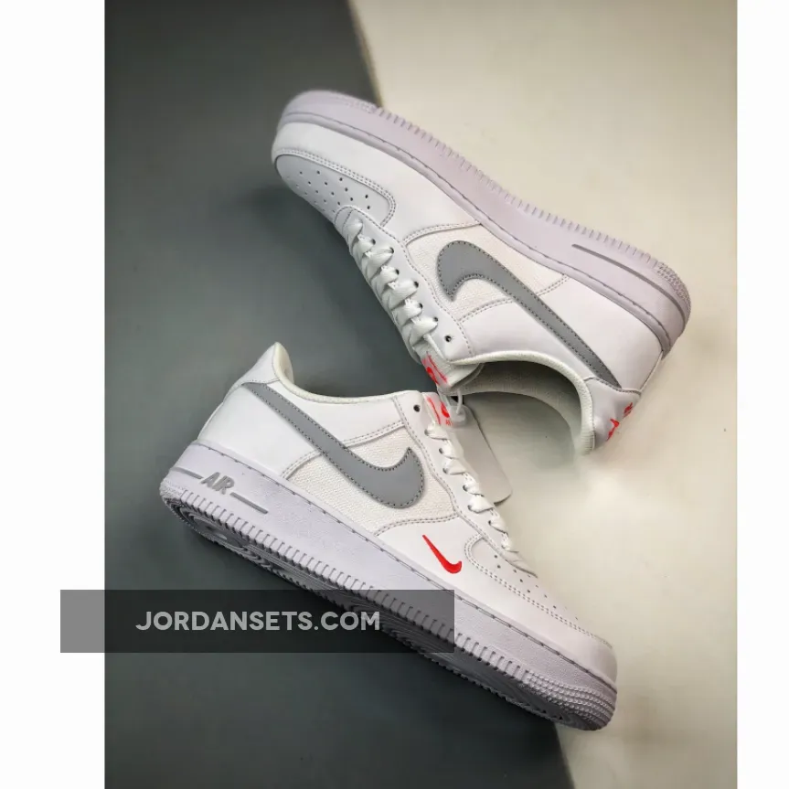 Nike Air Force 1 Low GS White Grey Crimson Nike Air Force 1 Low GS White Grey Crimson