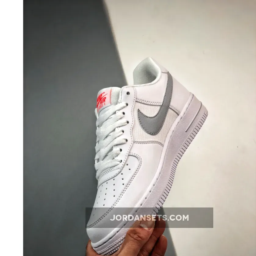 Nike Air Force 1 Low GS White Grey Crimson Nike Air Force 1 Low GS White Grey Crimson