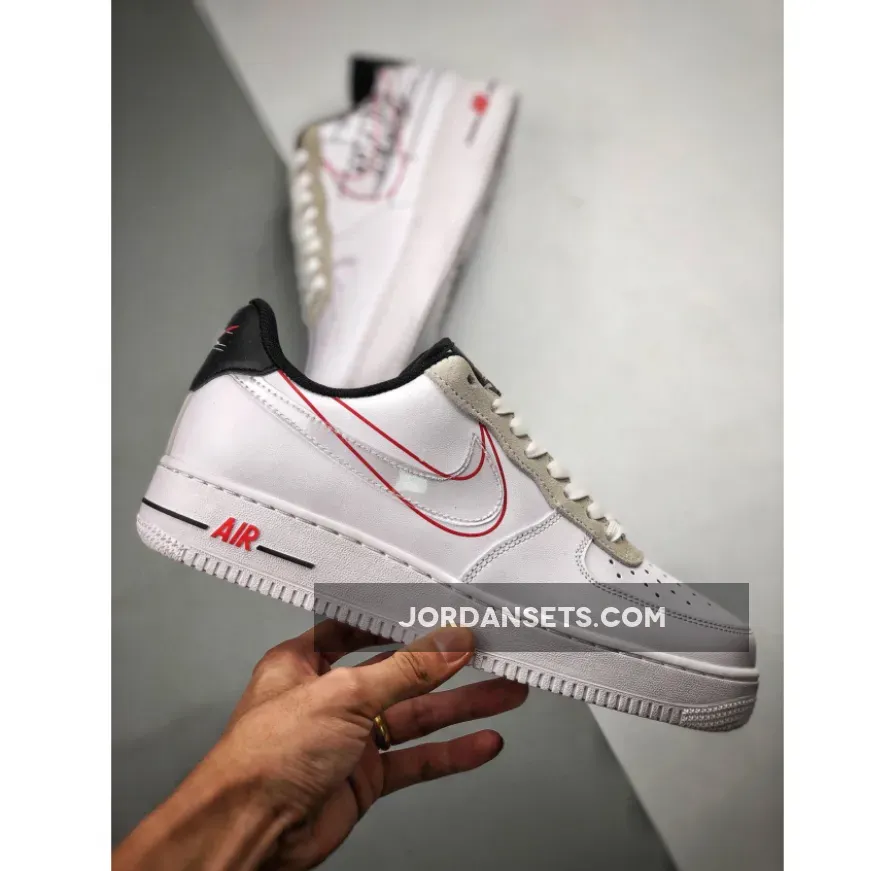 Nike Air Force 1 Low "Script Swoosh" White/Black-University Red