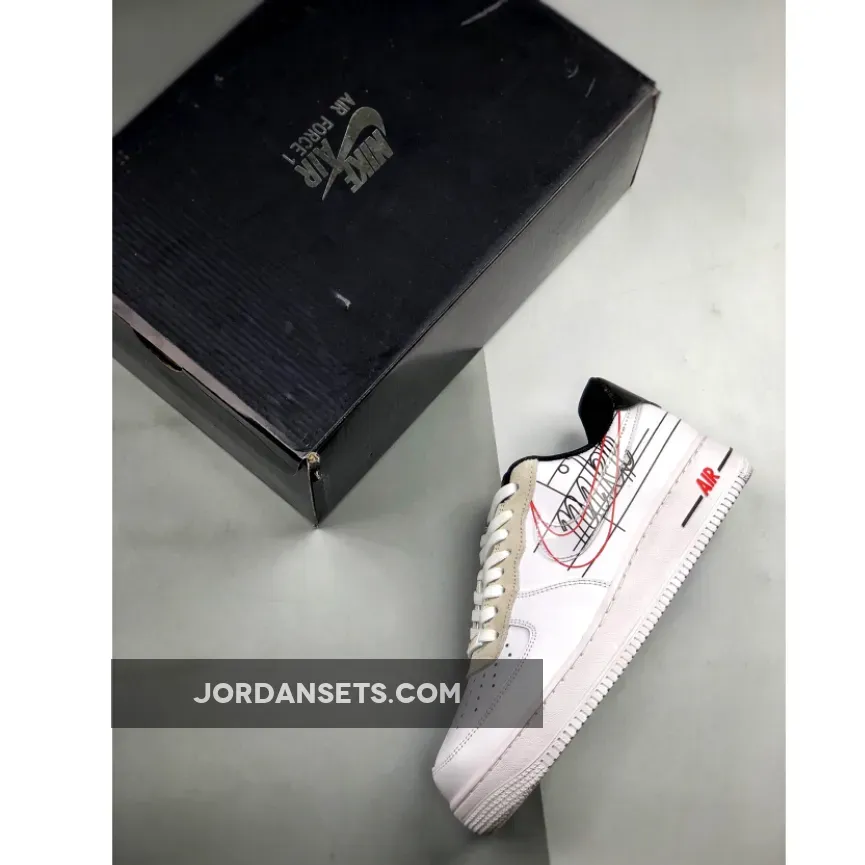 Nike Air Force 1 Low "Script Swoosh" White/Black-University Red Nike Air Force 1 Low "Script Swoosh" White/Black-University Red