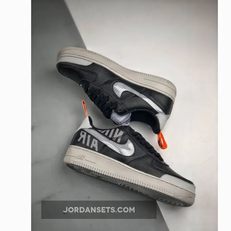 Nike Air Force 1 Low "Under Construction" Black Grey Nike Air Force 1 Low "Under Construction" Black Grey