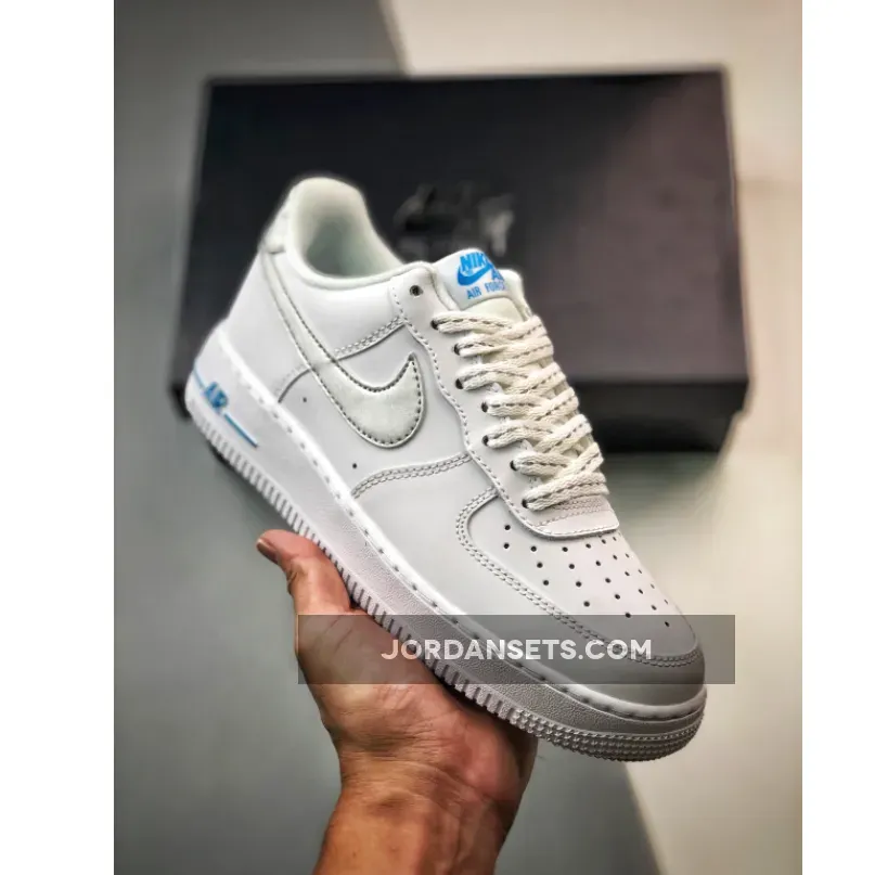 Nike Air Force 1 Low White/Metallic Silver-Laser Blue