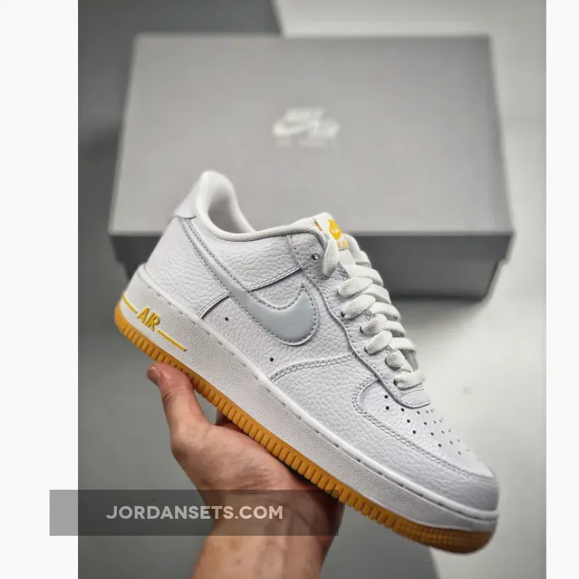 Nike Air Force 1 Low White/University Gold-Gum Light Brown