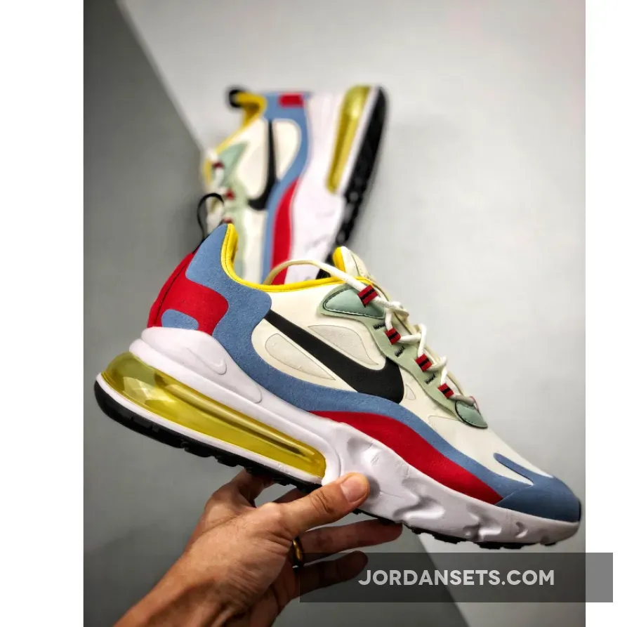 Nike Air Max 270 React "Bauhaus" Light Blue/University Red