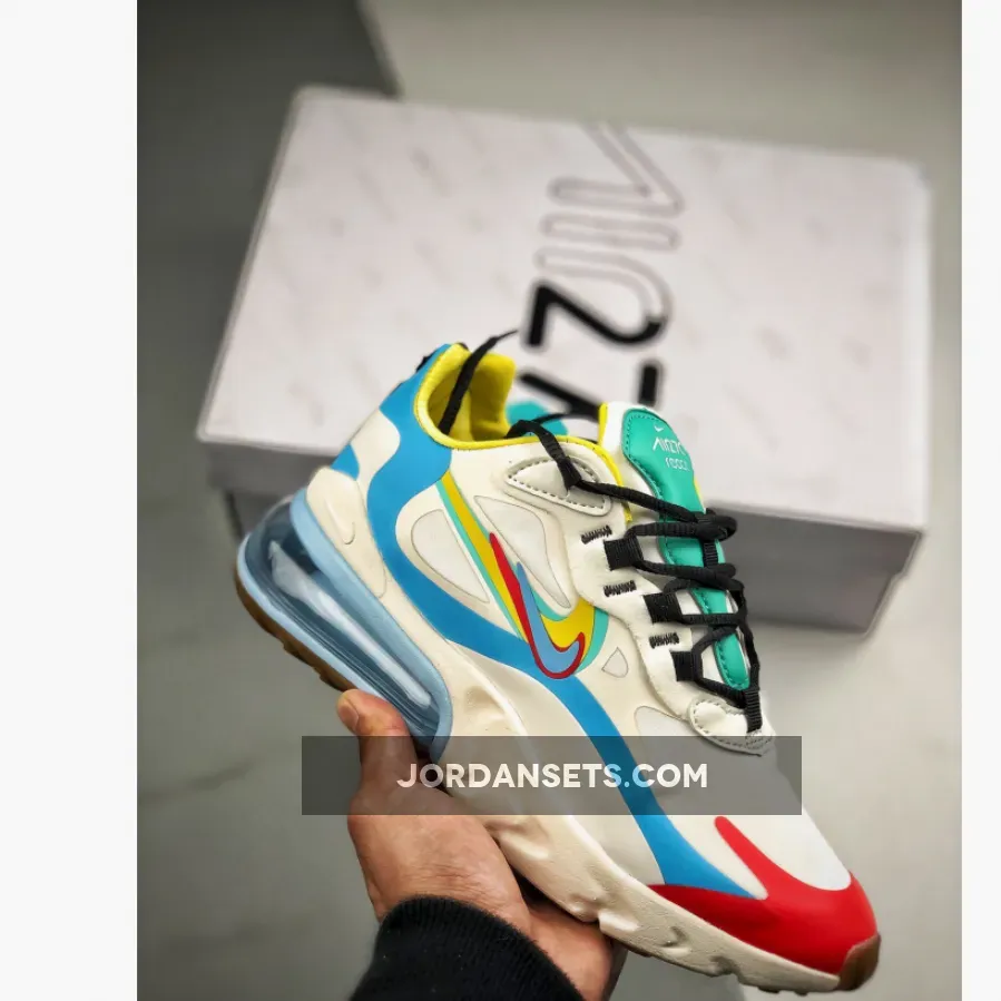 Nike Air Max 270 React ‘Brand Heritage’ White Blue Red Yellow