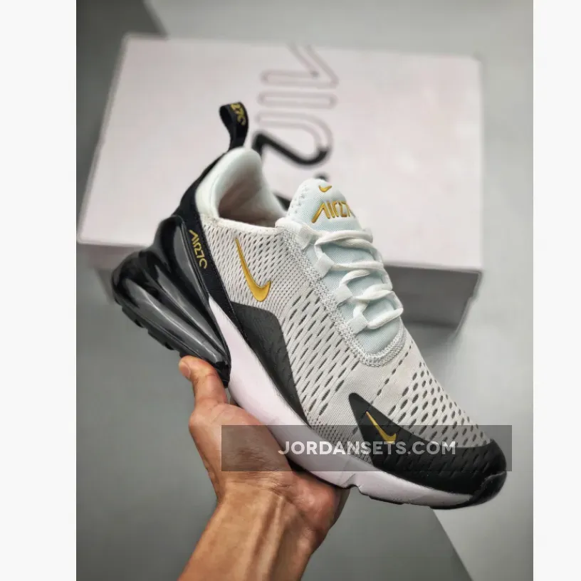 Nike Air Max 270 White/Metallic Gold/Black