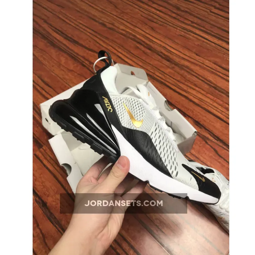 Nike Air Max 270 White/Metallic Gold-Black
