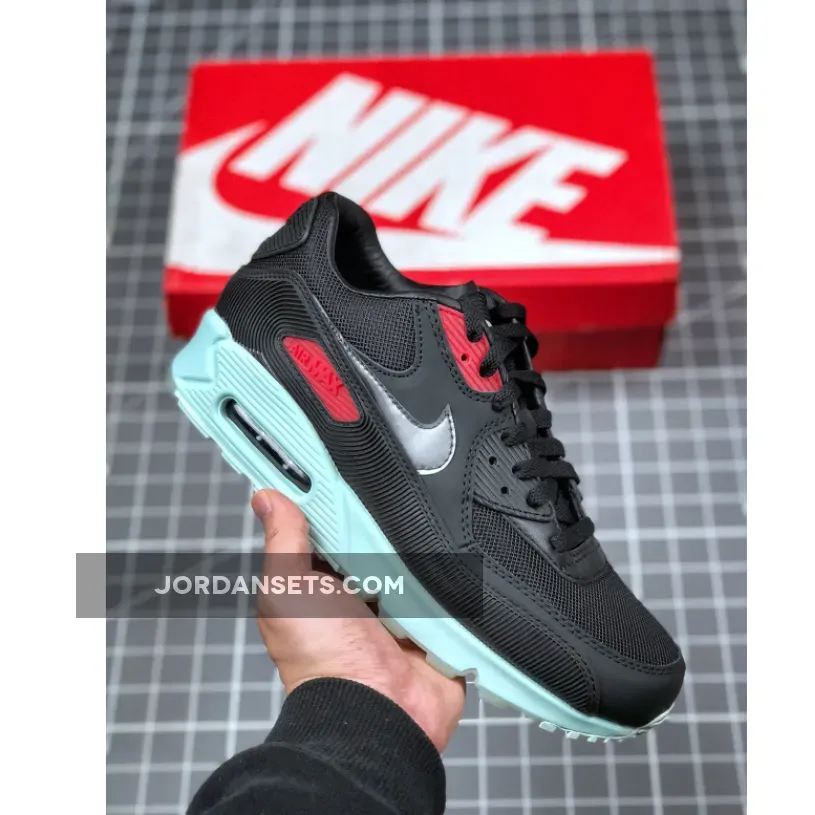Nike Air Max 90 "Vinyl" Black/Cool Grey-Teal Tint-University Red