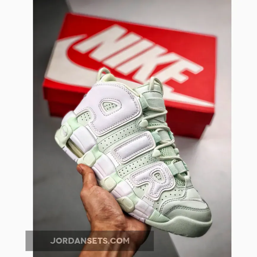 Nike Air More Uptempo Barely Green and White