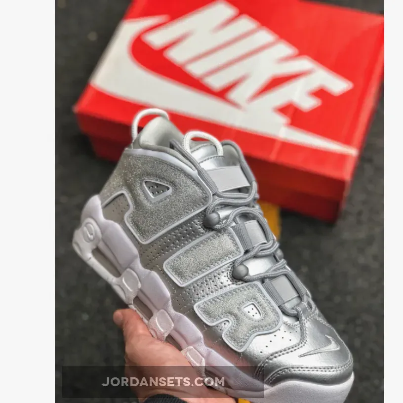 Nike Air More Uptempo "Loud and Clear" Metallic Silver/White