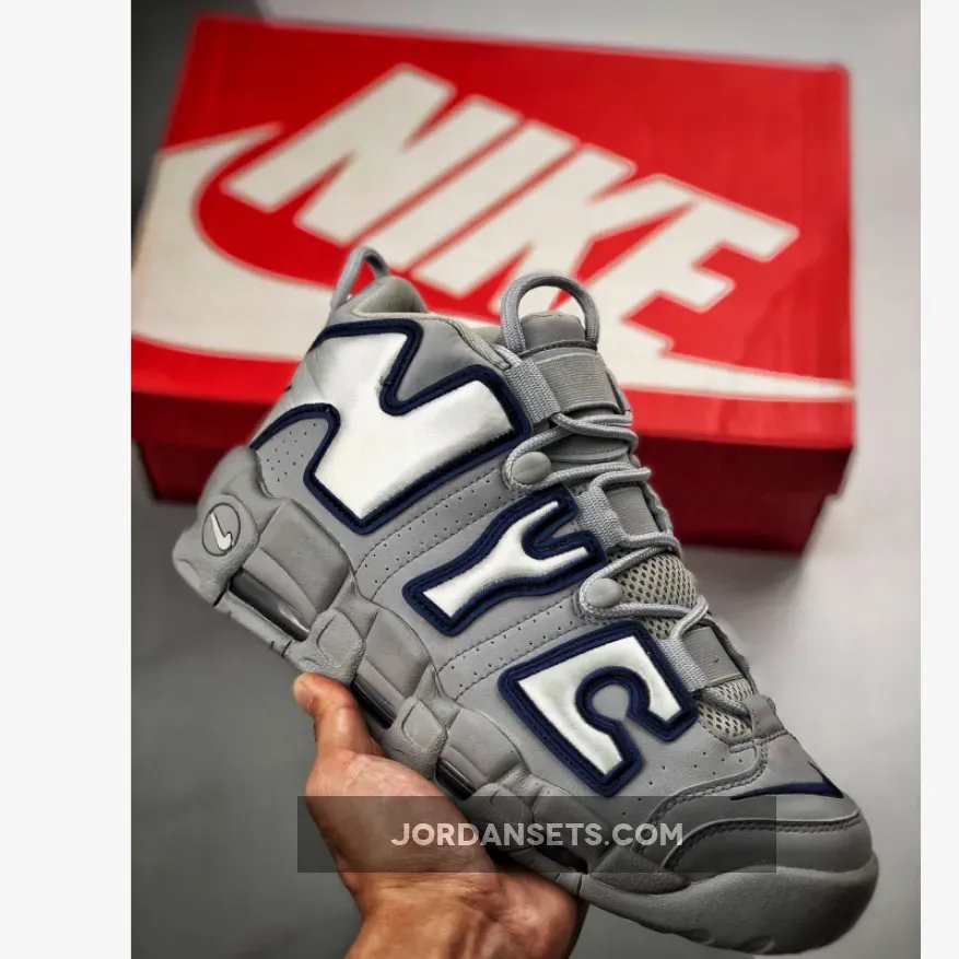 Nike Air More Uptempo QS "NYC" Wolf Grey/White-Midnight Navy