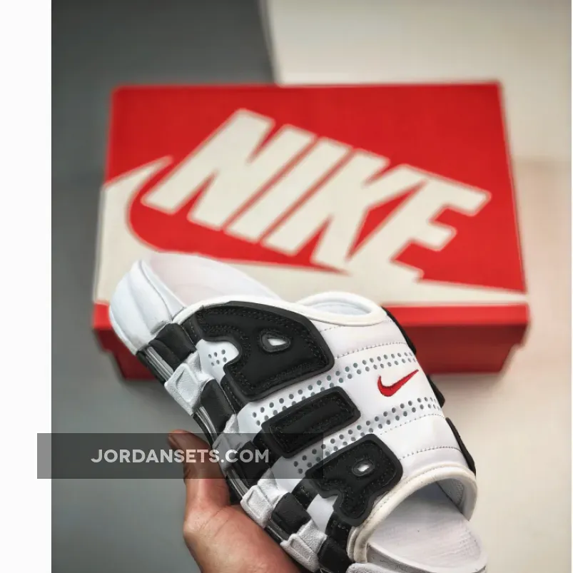 Nike Air More Uptempo Slide White Red Black