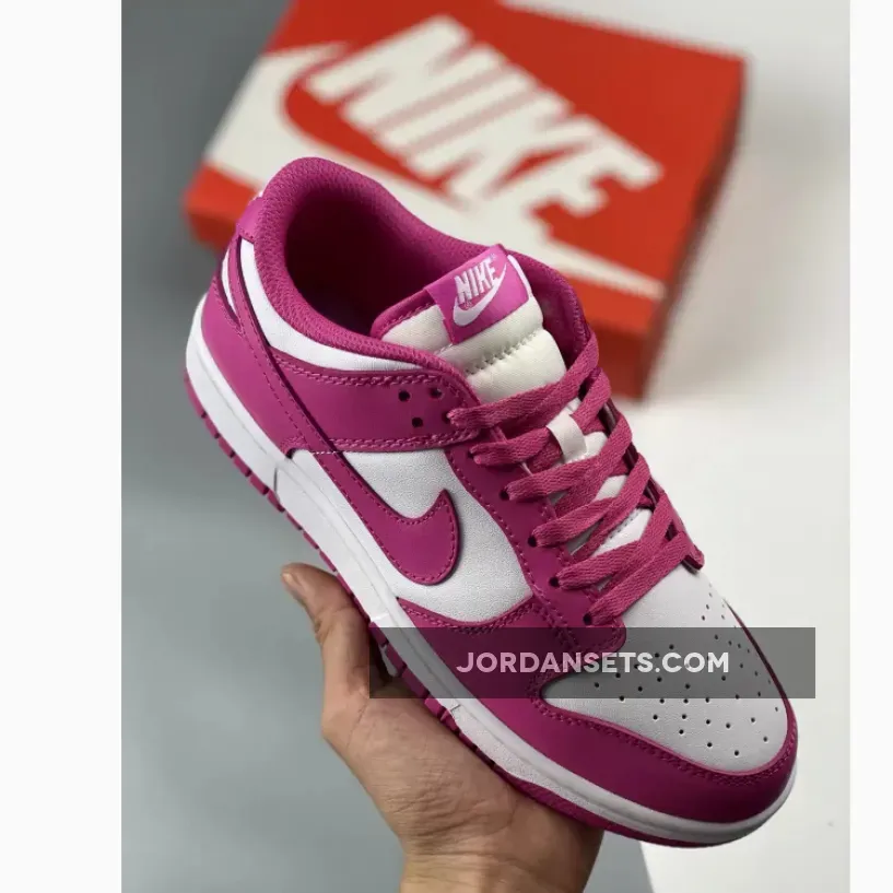 Nike Dunk Low GS White/Active Fuchsia