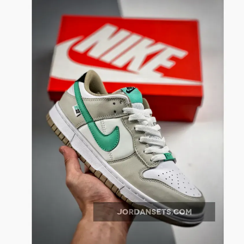 Nike Dunk Low Split GS Tan White Green For Womens