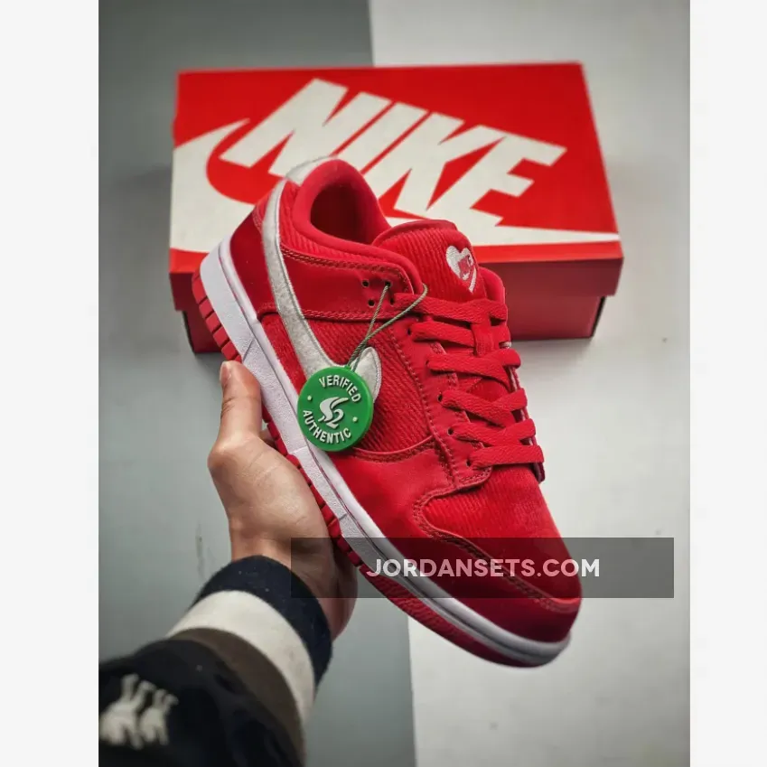 Nike Dunk Low "Valentine’s Day" Fire Red/Light Crimson-White