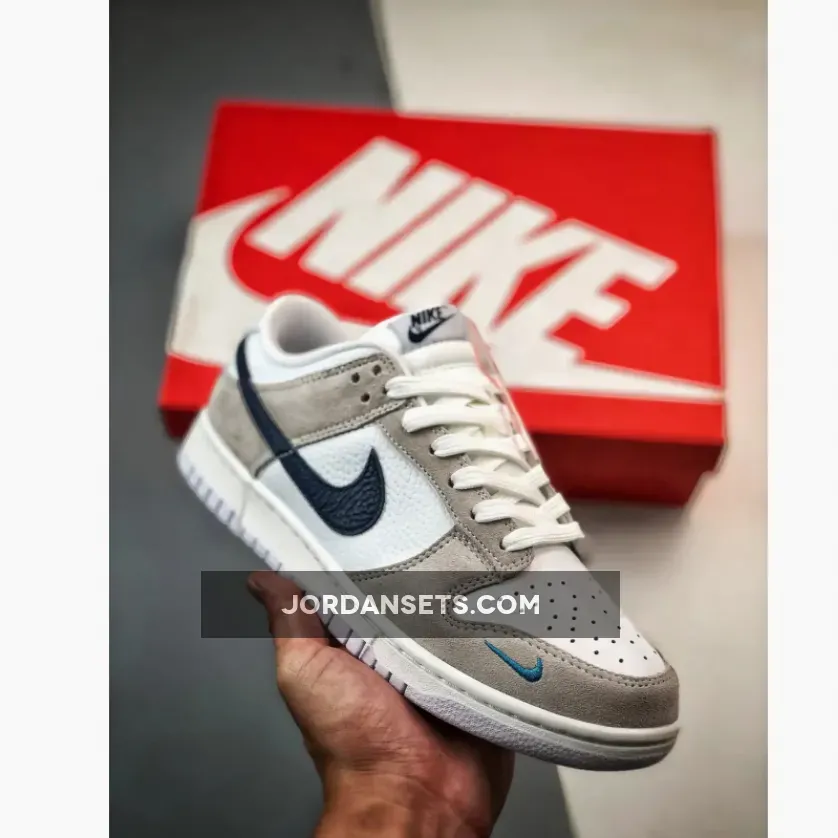 Nike Dunk Low White/Neutral Grey-Midnight Navy