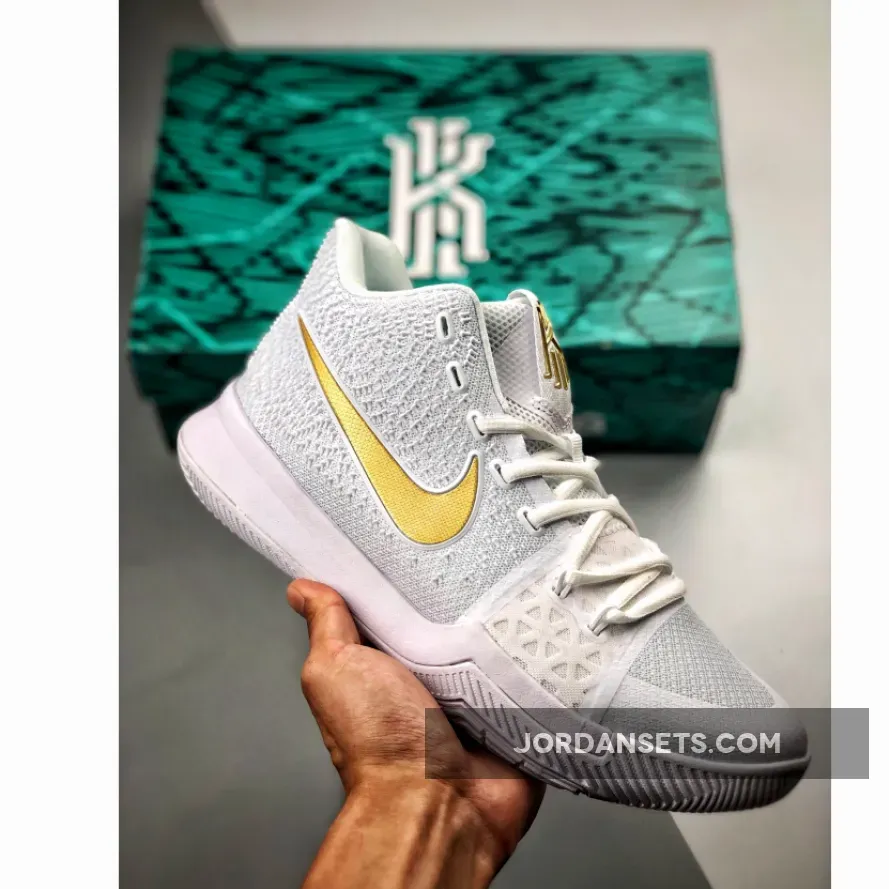 Nike Kyrie 3 White/Metallic Gold