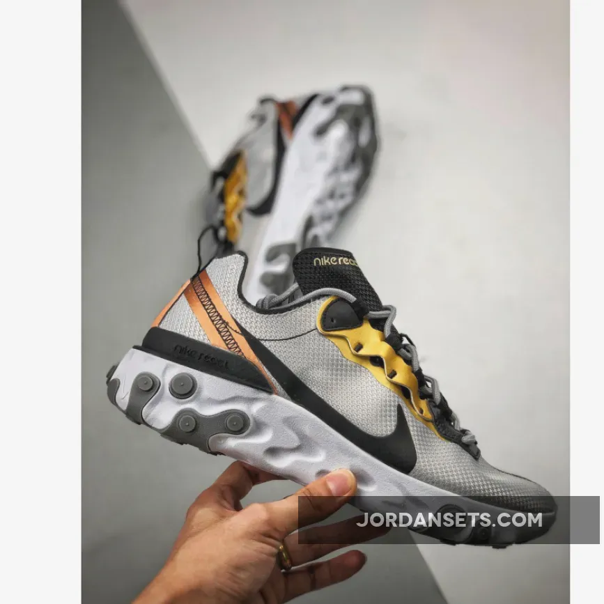 Nike React Element 55 Gold Grey