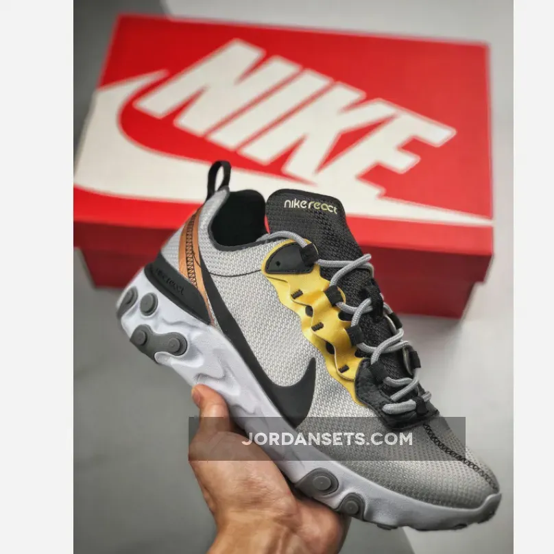 Nike React Element 55 Gold Grey Nike React Element 55 Gold Grey
