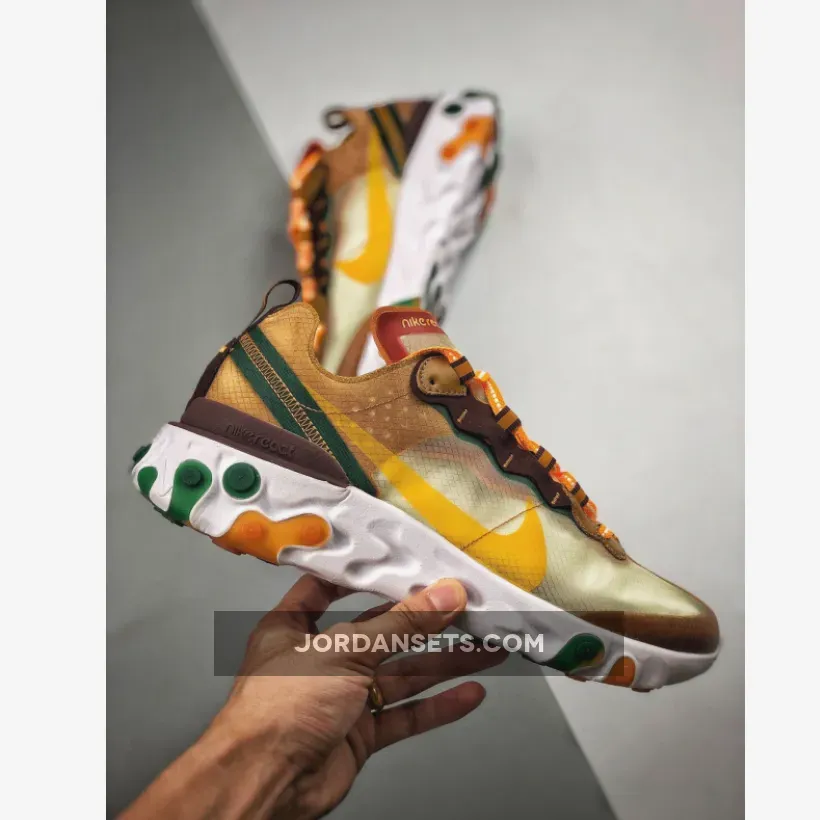 Nike React Element 87 Pale Ivory/Orange Peel