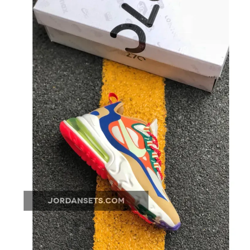 Nike Wmns Air Max 270 React Desert Sand Volt Blue