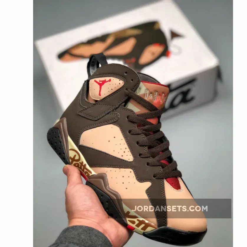 Patta x Air Jordan 7 OG SP Shimmer/Tough Red-Velvet Brown