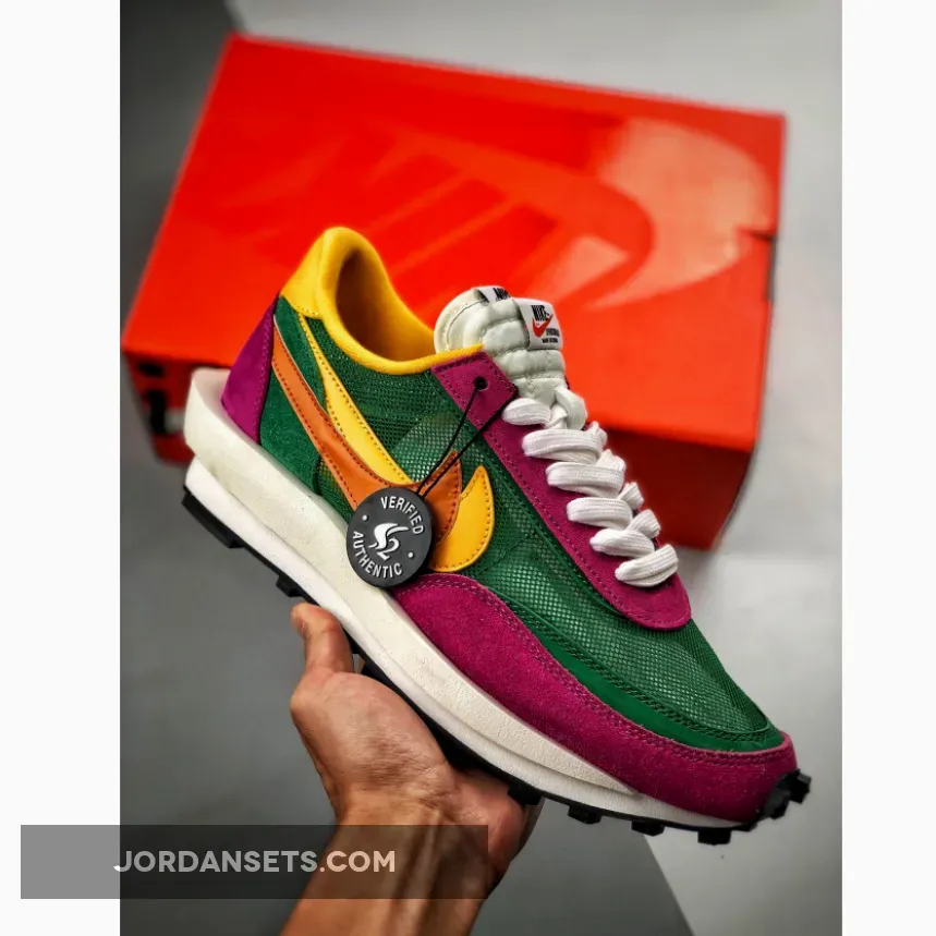 sacai x Nike LDWaffle Green Pink