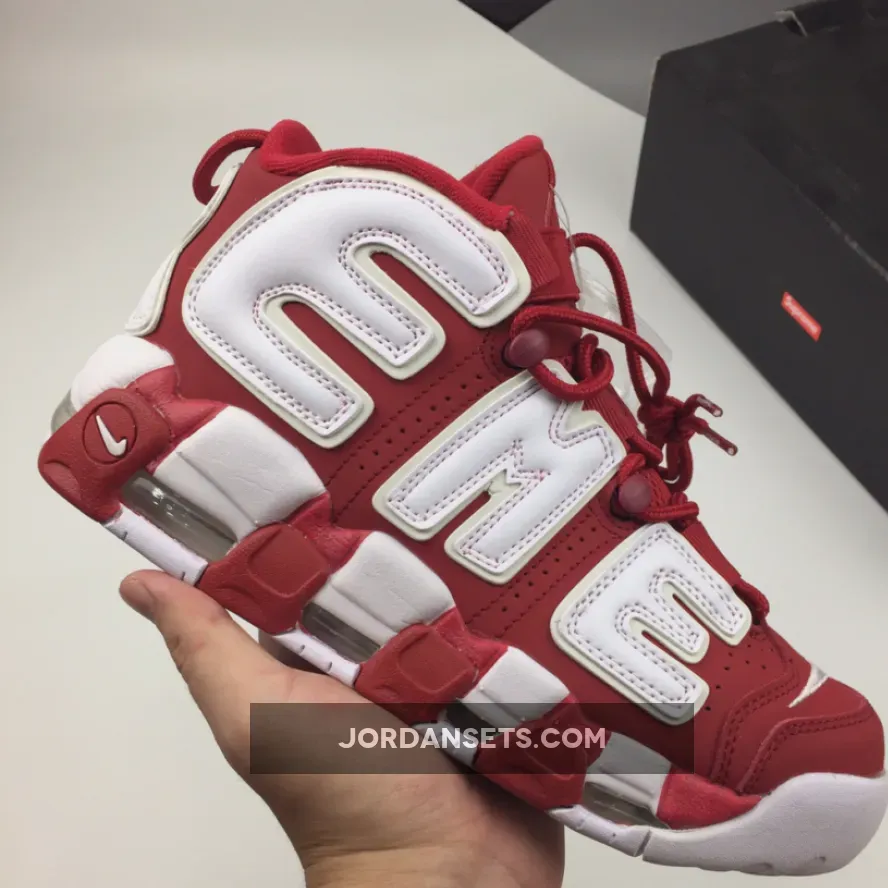Supreme x Nike Air More Uptempo Red White