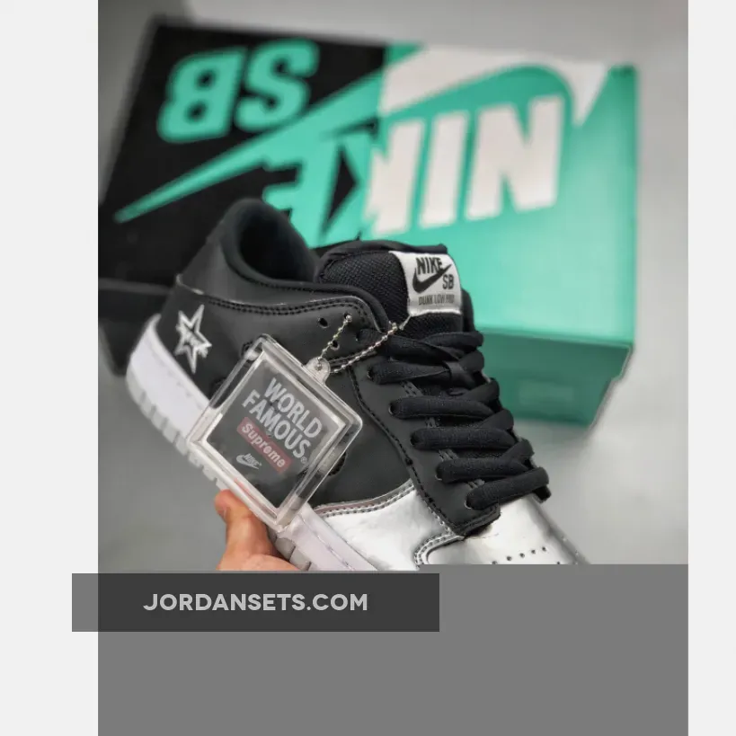 Supreme x Nike SB Dunk Low "Jewel Swoosh" Metallic Silver New
