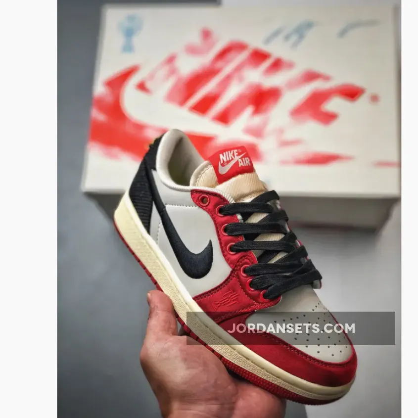 Trophy Room x Air Jordan 1 Low OG "Away" Sail/Black-Varsity Red